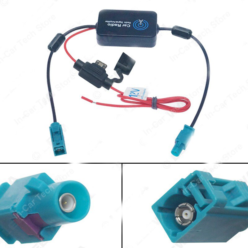 Universele Auto Radio Signaal Versterker Met Fakra Ii Interface Fm Signaal Versterker Autoradio Booster Auto Antenne Accessoires