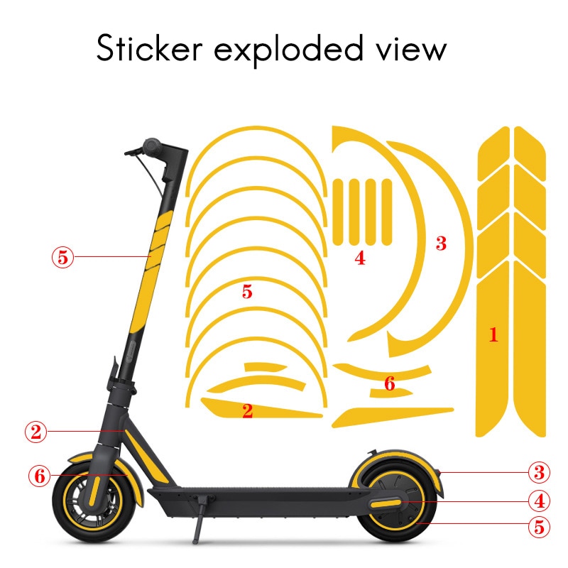 For ninebot max  g30 elektrisk scooter fluorescerende kroppsdekorasjon advarsel kjøring sikkerhetstilbehør