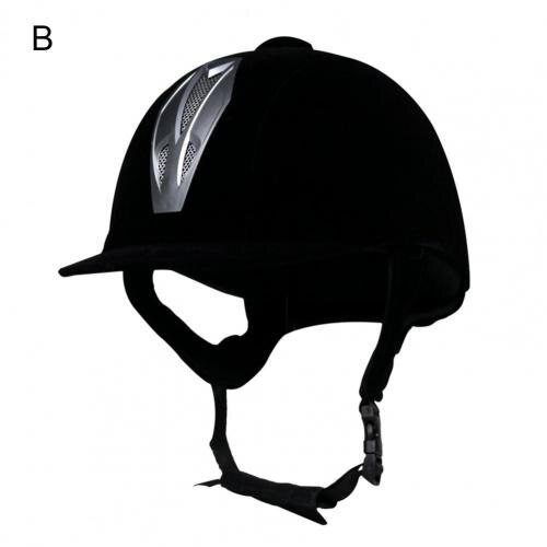 2021 casco da equitazione di alta qualità Unisex classico velluto casco da equitazione equipaggiamento per cavalli cappellini di protezione per casco da ciclismo: B L