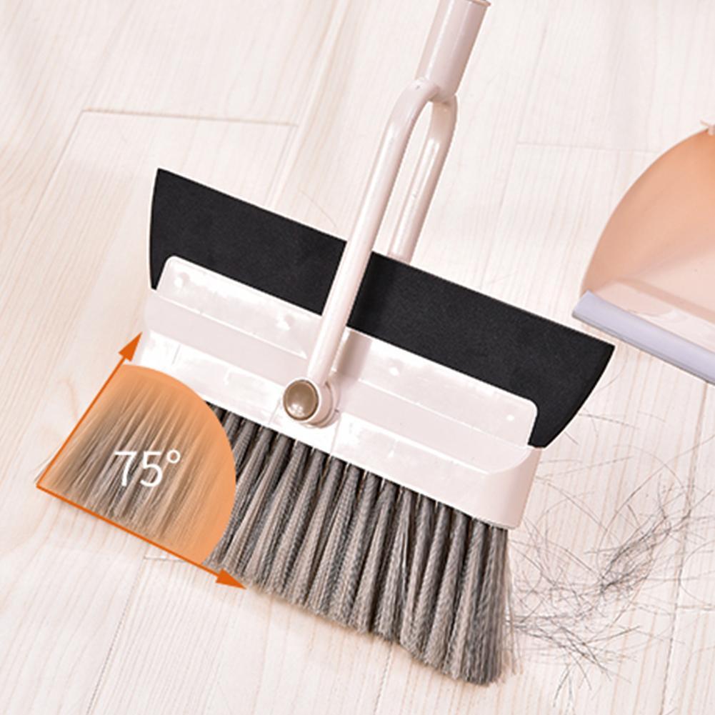 Floor Cleaner 2-in-1 Broom Wiper Set Broom Sweeper Practical Multifunction Soft Dustless Dustpan Household Broom H O4B9