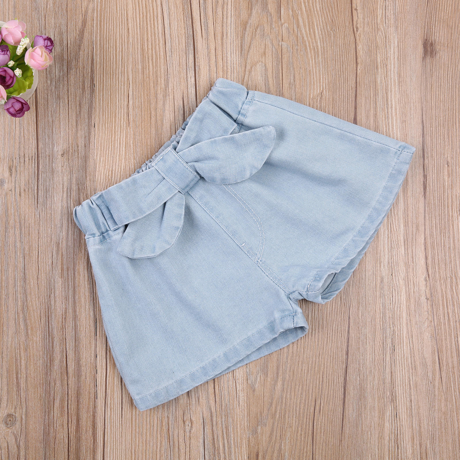Pantalones cortos de mezclilla sueltos para niñas, Shorts holgados informales de para niños de 2 a 6 años,