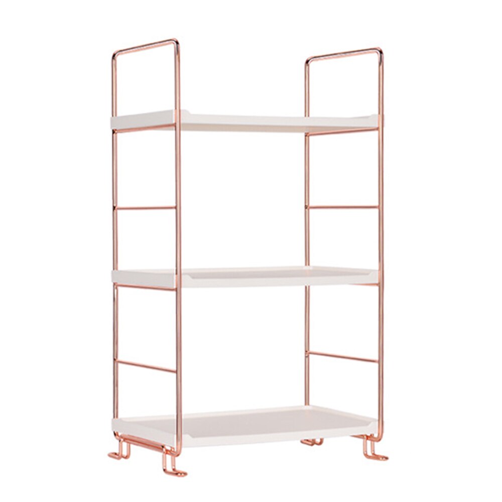 Wrought Iron Wood Shelf Hotel Storage Rack Restaurant Kitchen Wall Mount Bathroom Decorative Home Nordic Style Cafe Double Layer: Rose 3 layer