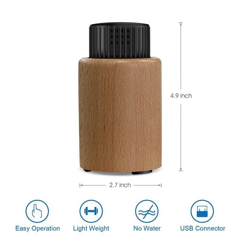 Waterloze Mini Aromatherapie Etherische Olie Diffuser Difusor Aromaterapia Aroma Olie Vernevelen Diffuseur Usb Licht Hout Voor Home