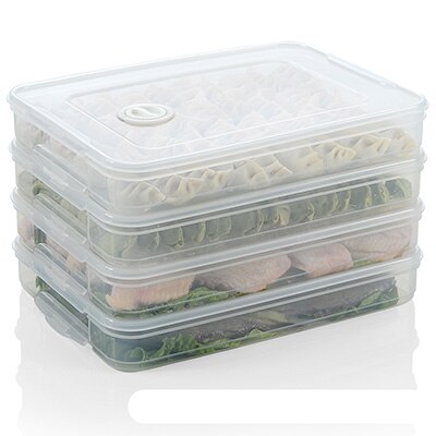 dumpling oppbevaringsboks plast kjøleskap frisk-holde 2-4 etterslep bærbar stabelbar dumpling container holder organizer: 11