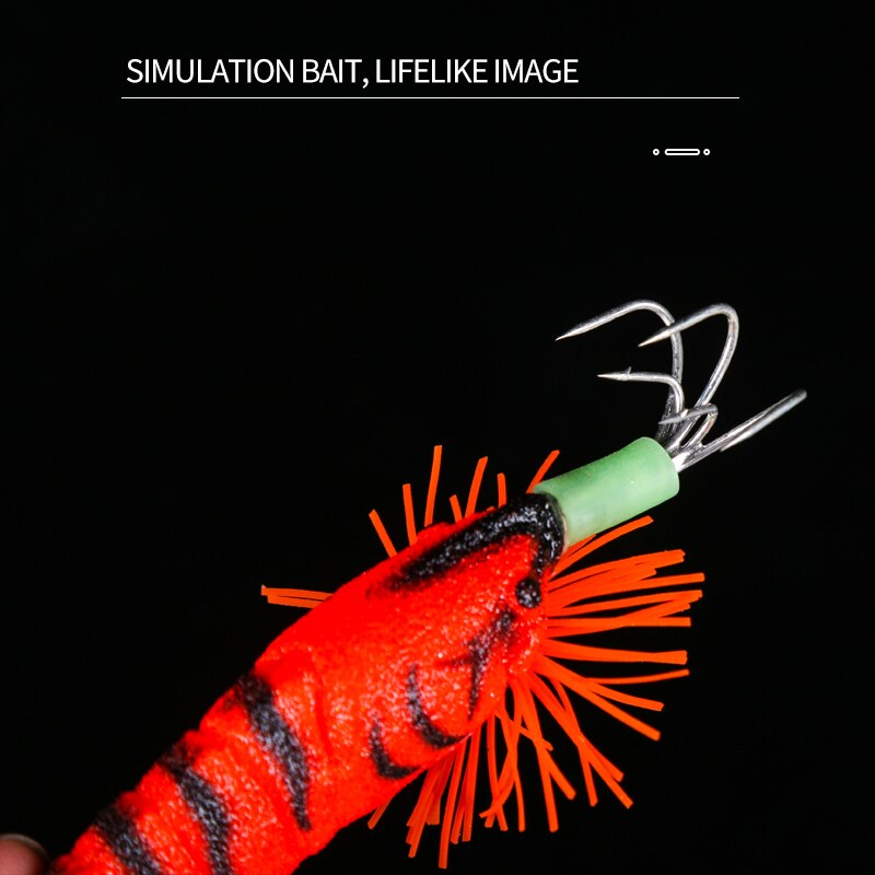 FSDZSO appât de calmar crochet de calmar leurres de crevettes en bois gabarits appât de seiche Simulation réaliste Silicone poulpe appât pêche