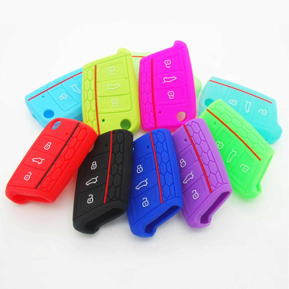 1Ps Autosleutel Case Cover Remote 3 Knoppen Voor Volkswagen Vw Golf 7 Mk7 Skoda Octavia A7 Polo key Protector Accessoires Auto