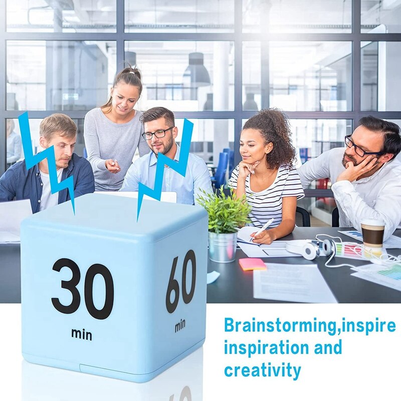 Time Cube-Timer Kitchen Timer Gravity Sensor Flip Timer Exercise Game Timer 15-20-30-60 Minutes For Meditation