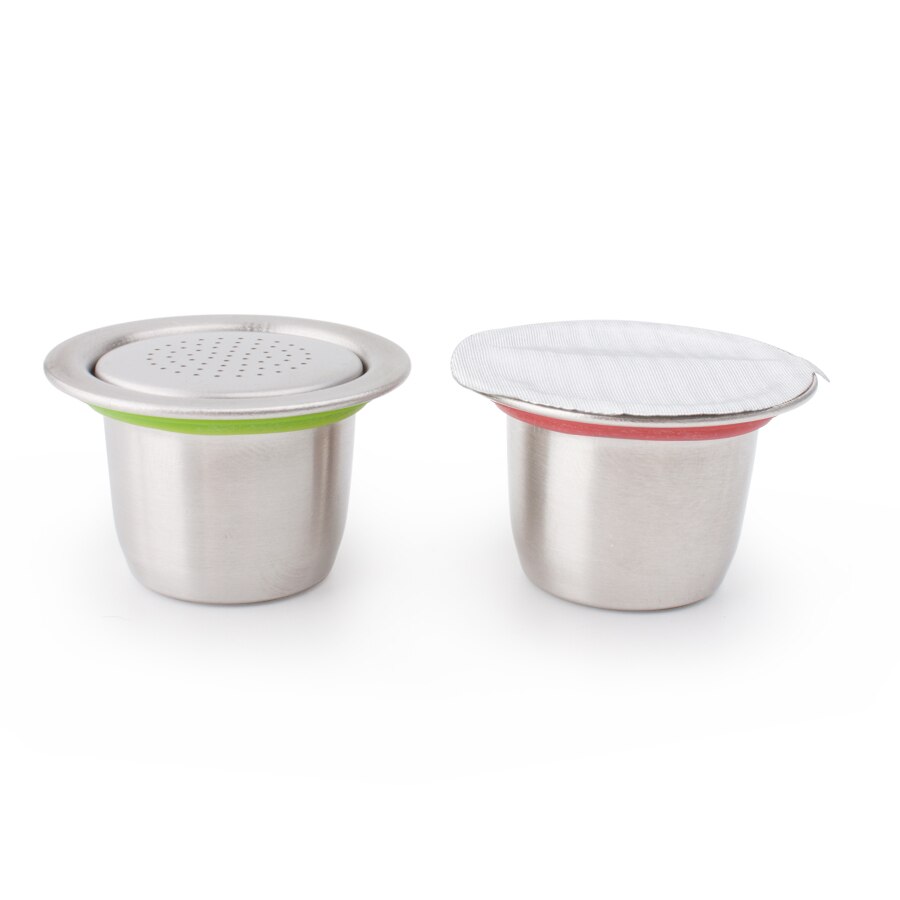 stainless steel capsule fit for nespresso refillable resuable coffee machine cup pod purple ring