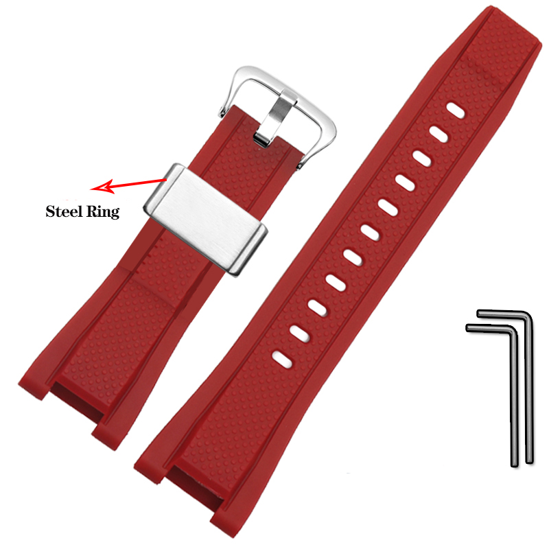 Cinturino in gomma siliconica per Casio G-shock GST serie GST-W300 210 400G S130 S310 S330 B100 cinturino sportivo cinturino: Rosa verde