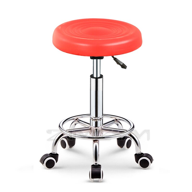 Taburete de salón de peluquería, silla giratoria de barra, elevador de equipo de PU, muebles ajustables, taburete de maquillaje: red