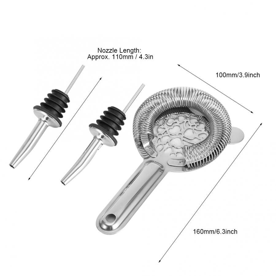 7 st silver rostfritt stål borstad bar cocktail shaker set bartender kit bar tillbehör bar club vin tillbehör