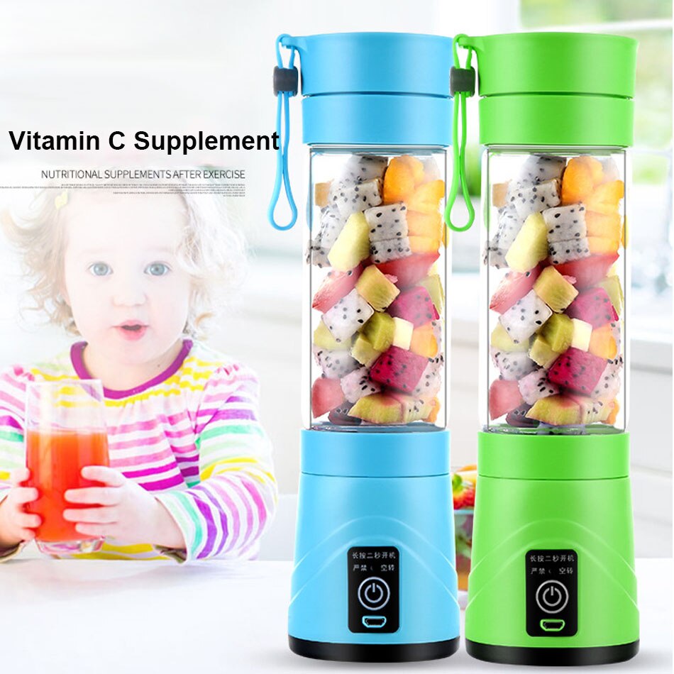 Cashiler Electric Glass Juicer Cup Juice Cup Rechargeable Household Mini Cyclone Fruit Juicer