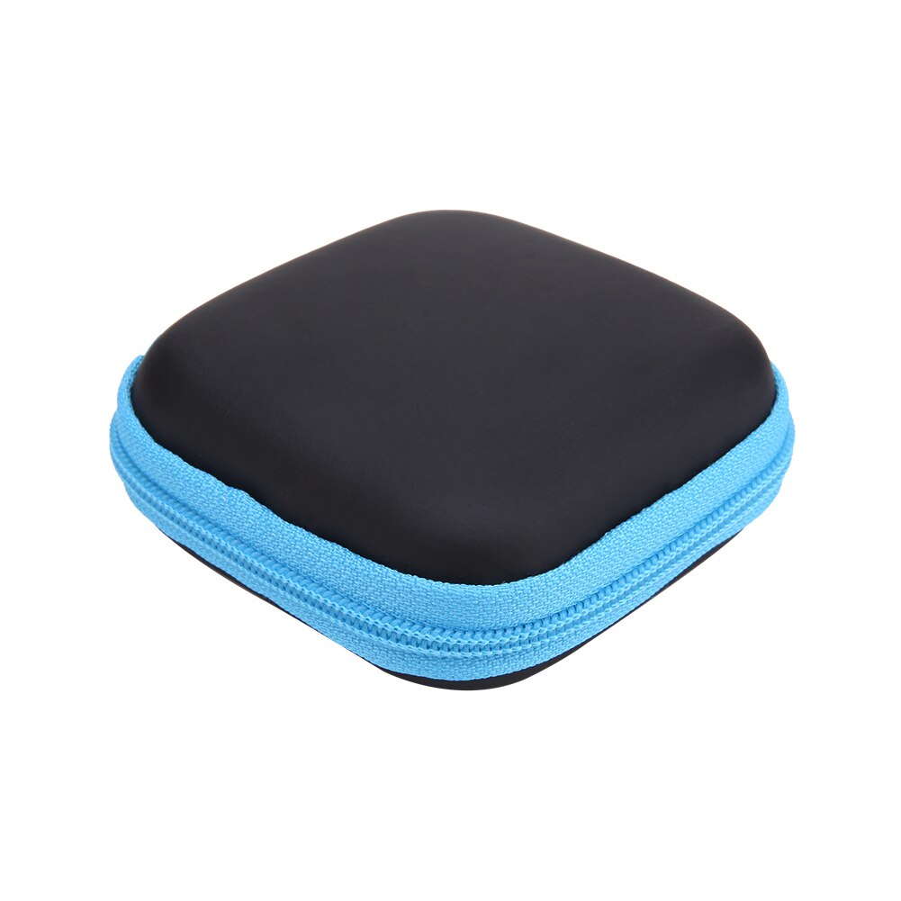 Mini rund eva-fodral hörlurar bluetooth-kompatibel hörlurskabel förvaringsbox digital laddare hörlursväska cd-fodral sd-kort: Himmelsblå