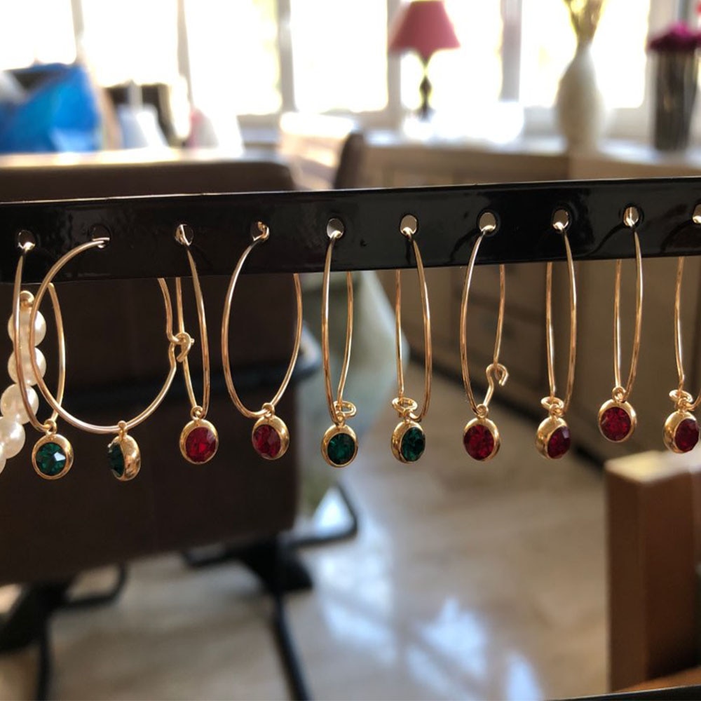 Di modo di colore dell'oro di Placcatura Colorata gioiello tono Sottile Cerchio con la Piccola Pietra di Fascino per Le Donne Gilry Elegante Della Boemia Dei Monili di Accesso