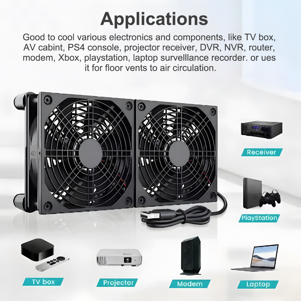 Wentylator chłodzący do routera DIY PC Cooler TV Box Bezprzewodowa, cicha, cicha, cicha DC 5V Zasilanie USB 120mm 240mm Wentylator 12CM W/śruby Siatka ochronna