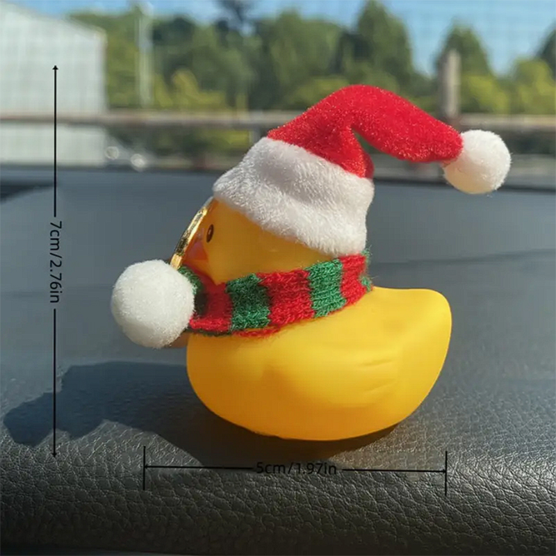 Auto rubberen eend, gele eend decoratie dashboard met zonnehoed zwemring ketting