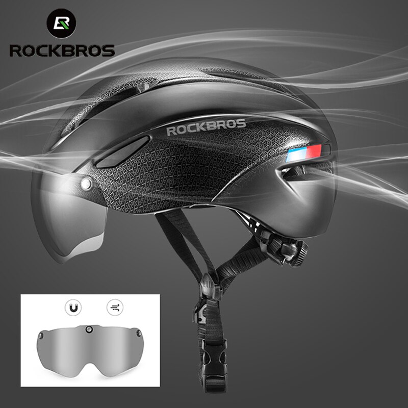 Rockbros Mannen Vrouwen Racefiets Helm Fietsen Eps Integraal Gegoten Helm Mountain Mtb Fiets Veiligheid Helm Met Bril Lens