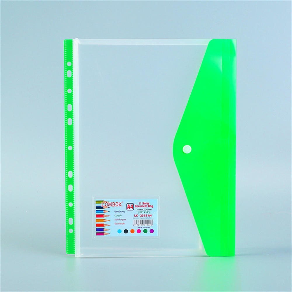 1pcs Plastic Envelopes Premium Clear Document Folders Transparent Project Envelope Folders With Snap Button Closure: C