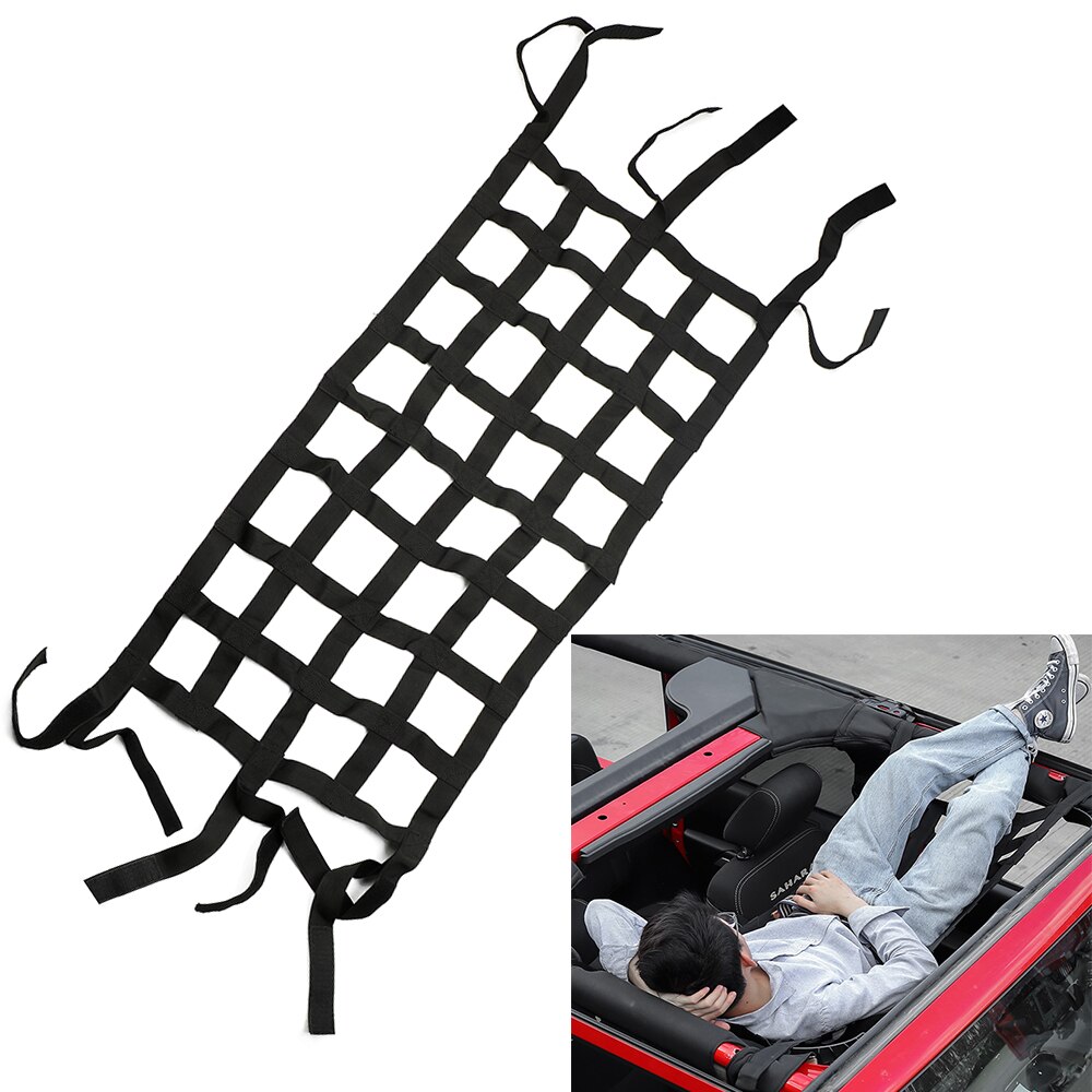 Auto Multifunction Retrofit Mesh Cargo Net Car Roof Storage Net Tail Box Net Accessories for Jeep Wrangler TJ JK 07-18