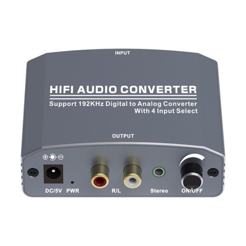 192Khz Digital to Analog Converter Coaxial Optical Digital to Analog Audio Converter HIFI Audio Converter: Red