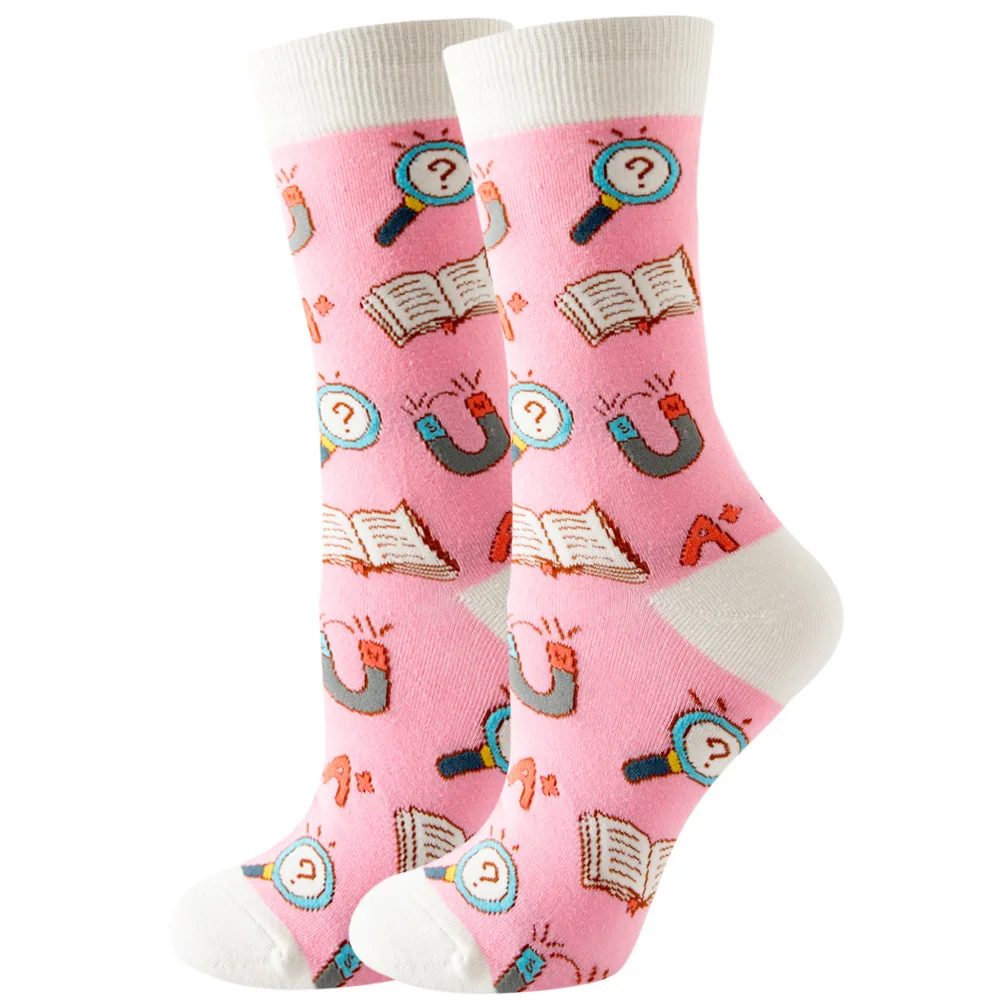 Calcetines bonitos con dibujos de animales y flores para hombre y mujer, calcetines divertidos Kawaii a la , calcetines informales felices Harajuku para otoño e invierno