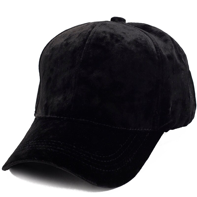 Berretto da Baseball alla moda Geebro cappello da snapback in cotone casual per adulti cappello in velluto invernale caldo Hip Hop visiera da esterno per uomo e donna: black