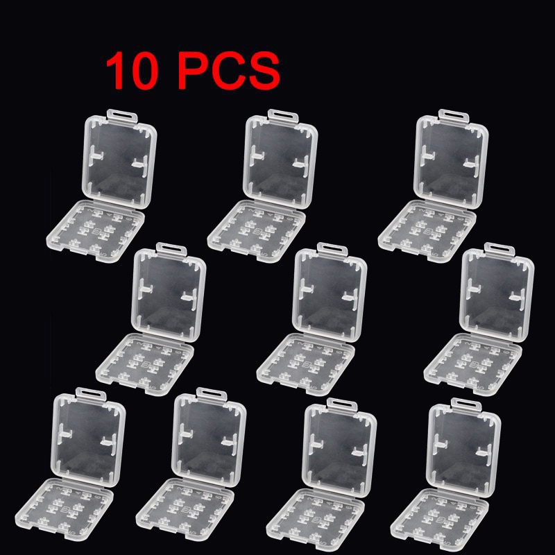 10PCS 8 Slots Micro SD TF MS Geheugenkaart Opslag Houder Box Protector Wit Plastic Case voor TF card SD MMC/MSPD/MS