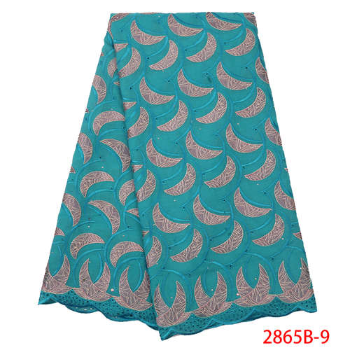 Swiss Voile Lace Fabric Top African Dry Lace Fabric  Swiss Voile Lace In Switzerland with Stones KS2865B-6