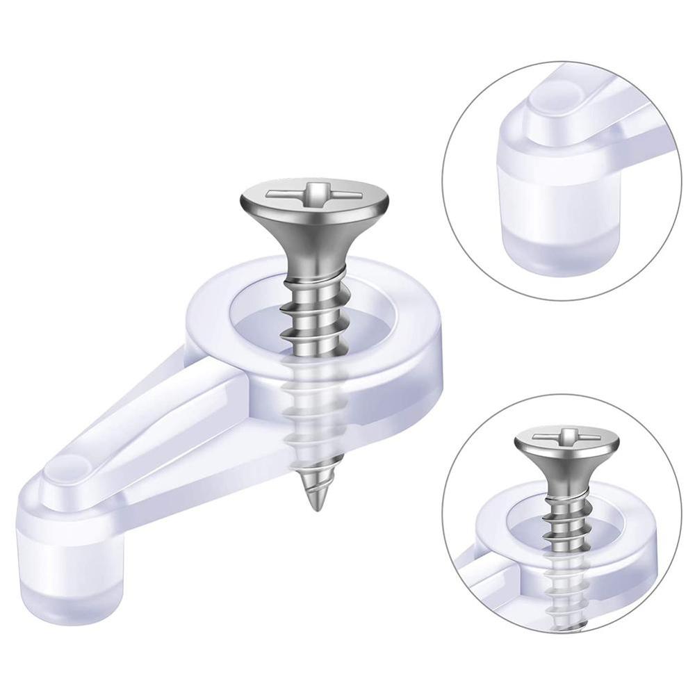 Kit de Clips de retenue en verre de 50pcs Clips de retenue de panneau en verre en plastique avec vis pour porte d'armoire