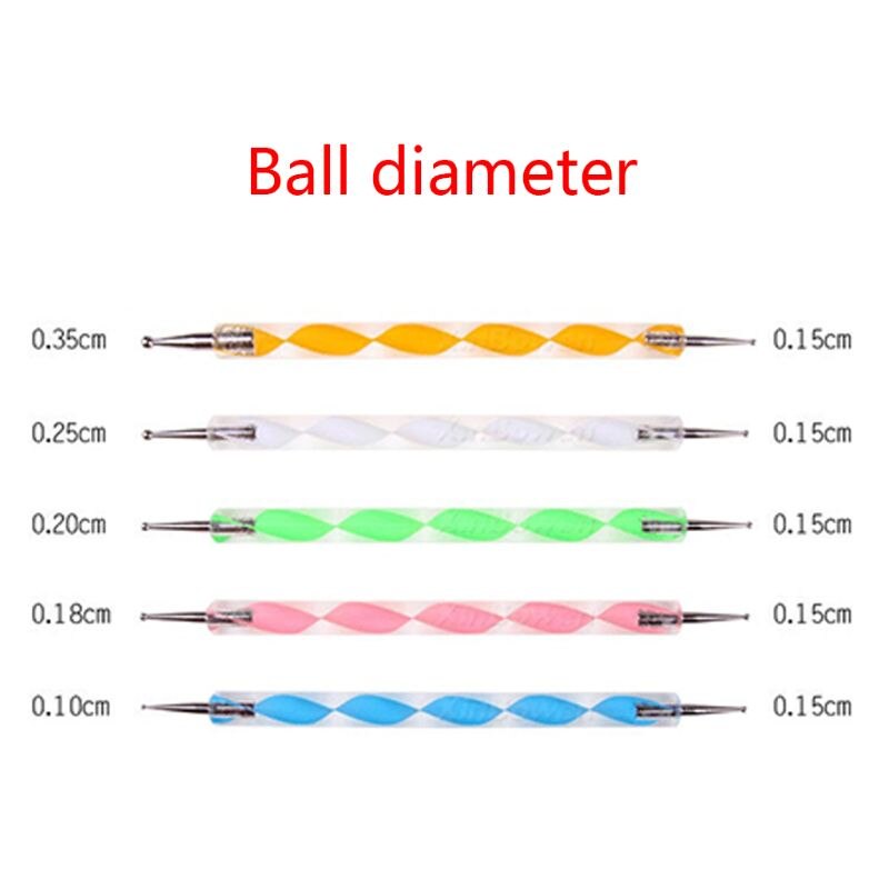 20 unids/set Mandala pluma que puntea herramientas para uñas de arte pintura arte plantilla bandeja