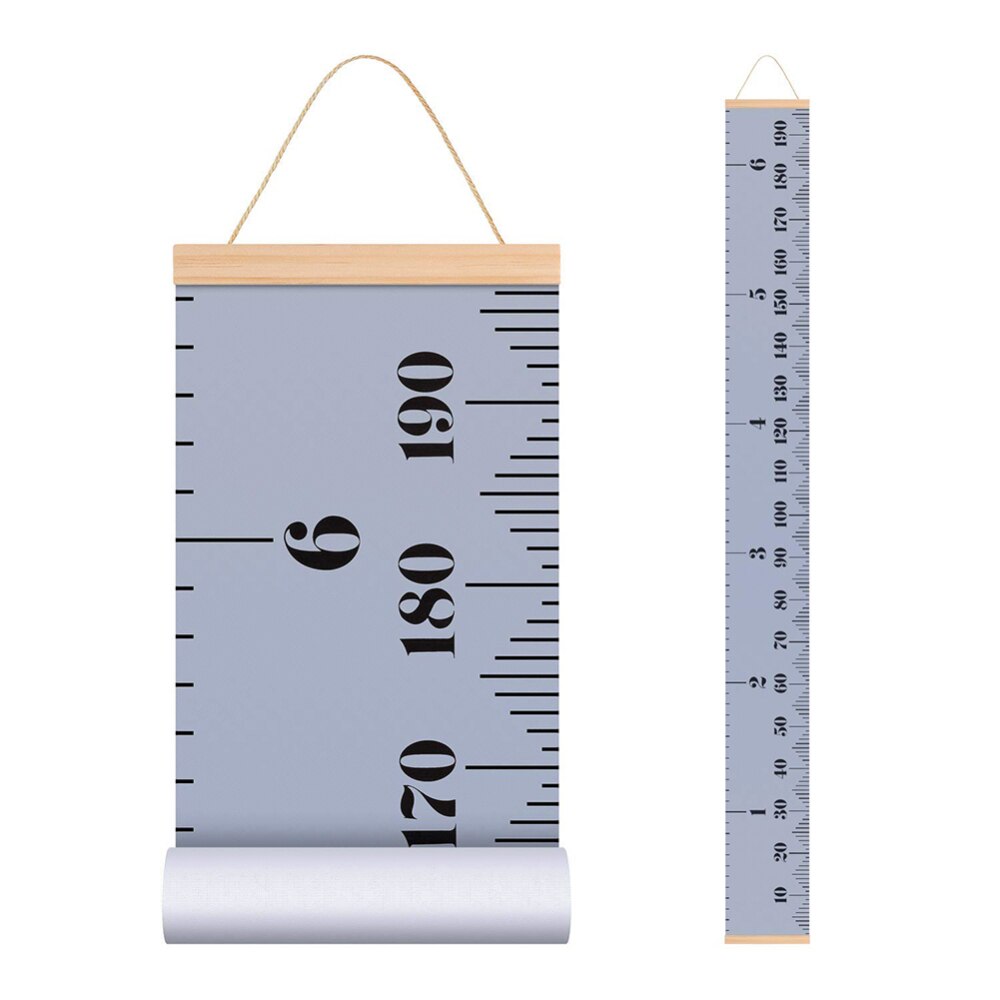 Baby Removable Height Growth Chart Hanging Ruler Measurement Chart Wall Decor for Kids: Grey