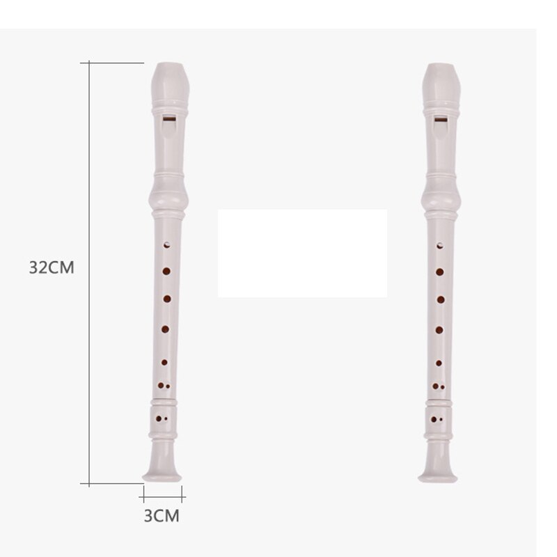 C Key Soprano Recorder ABS Soprano Descant Recorder Clarinet 8 Holes German Style with Fingering Chart Cleaning Stick for Kids
