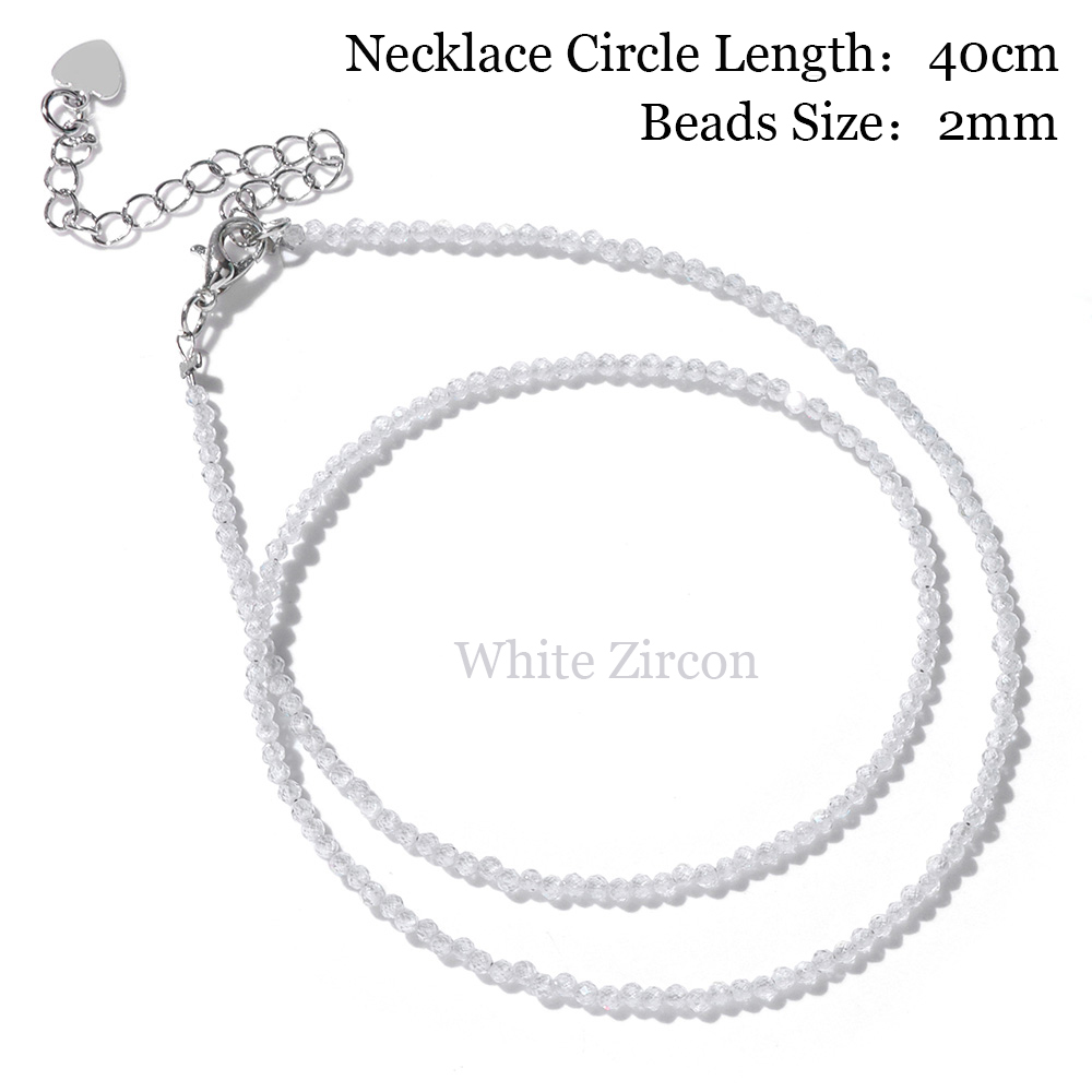 Mini Steen Kralen Ketting 2mm Facet Natuurlijke Agat Quartz Kettingen Vrouwelijke Mode Party Choker voor Vrouwen Meisjes Sieraden