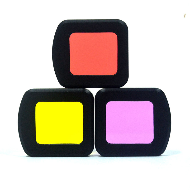 Boîtier étanche avec filtre de plongée, 3 pièces/lot, miroir UV rouge jaune violet pour SJCAM SJ8 AIR PRO PLUS
