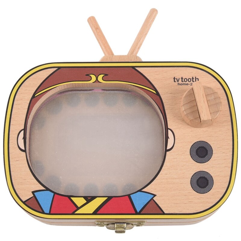Baby Tooth Keepsake Box Wooden Teeth Box Tv Shaped Tooth Keepsake Box Teeth Storage Keepsakes Announcements Collecting: Default Title
