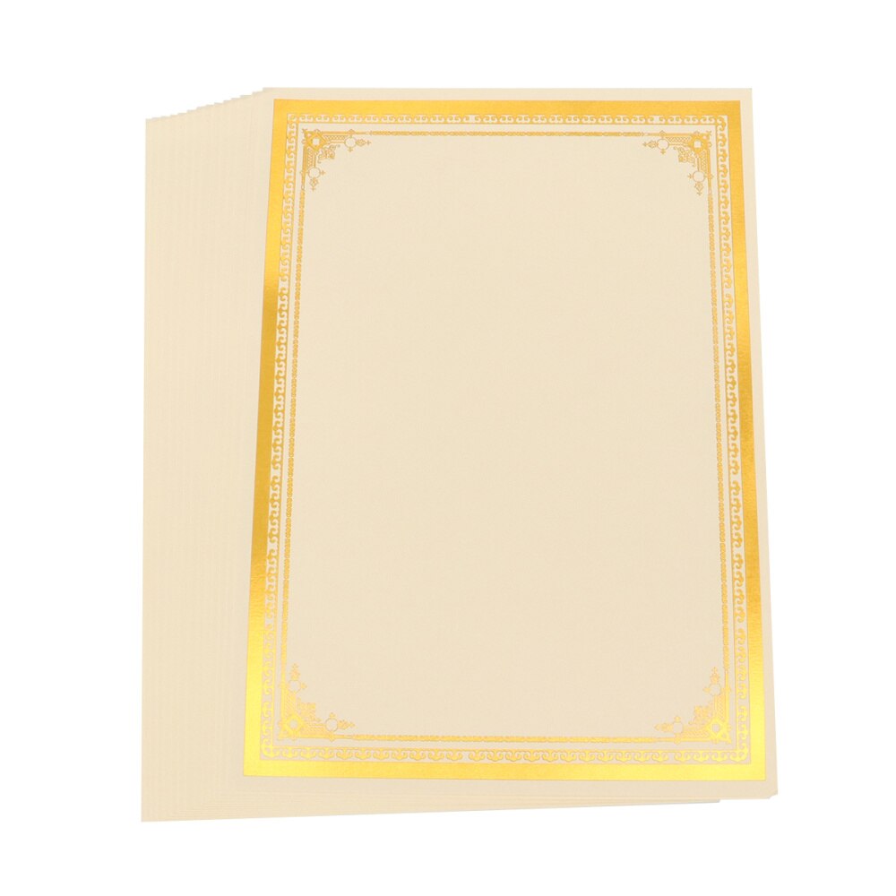 30PCS Award Certificate Paper Blank A4 Paper Diploma Certificate Paper for Graduation Ceremony Office School (250g Gold Foil)