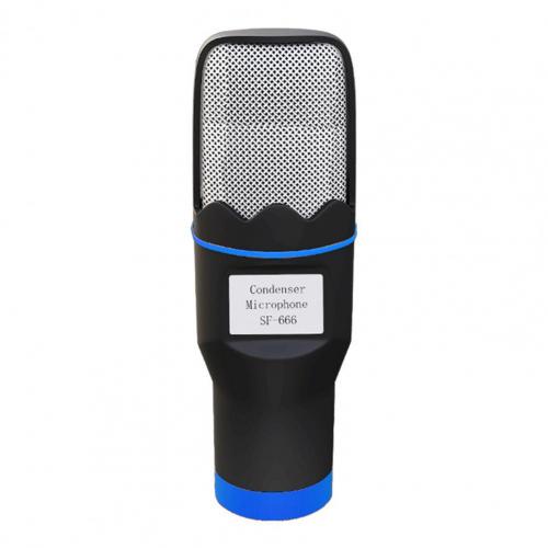 sf666 Handheld Microphone Newest Universal Noise Reduction Portable Condenser Mic with Tripod for Computer Home Meeting: Black Blue