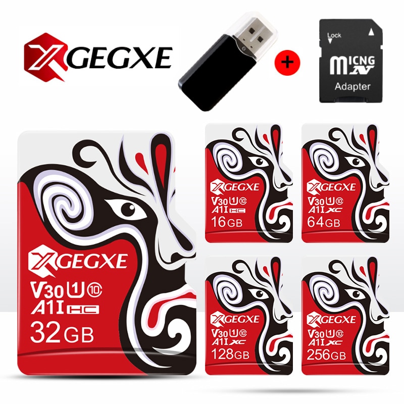XGEGXE Original Brand Micro SD card 32GB Class 10 Memory Card Chinese Opera microSD 256GB 128GB 64GB 16gb TF Card de memoria