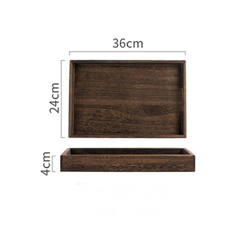 FANCITY Japanese style rectangular bamboo tray household bamboo wooden tea cup tray wooden tray wood tray fruit tray tea tray: YELLOW