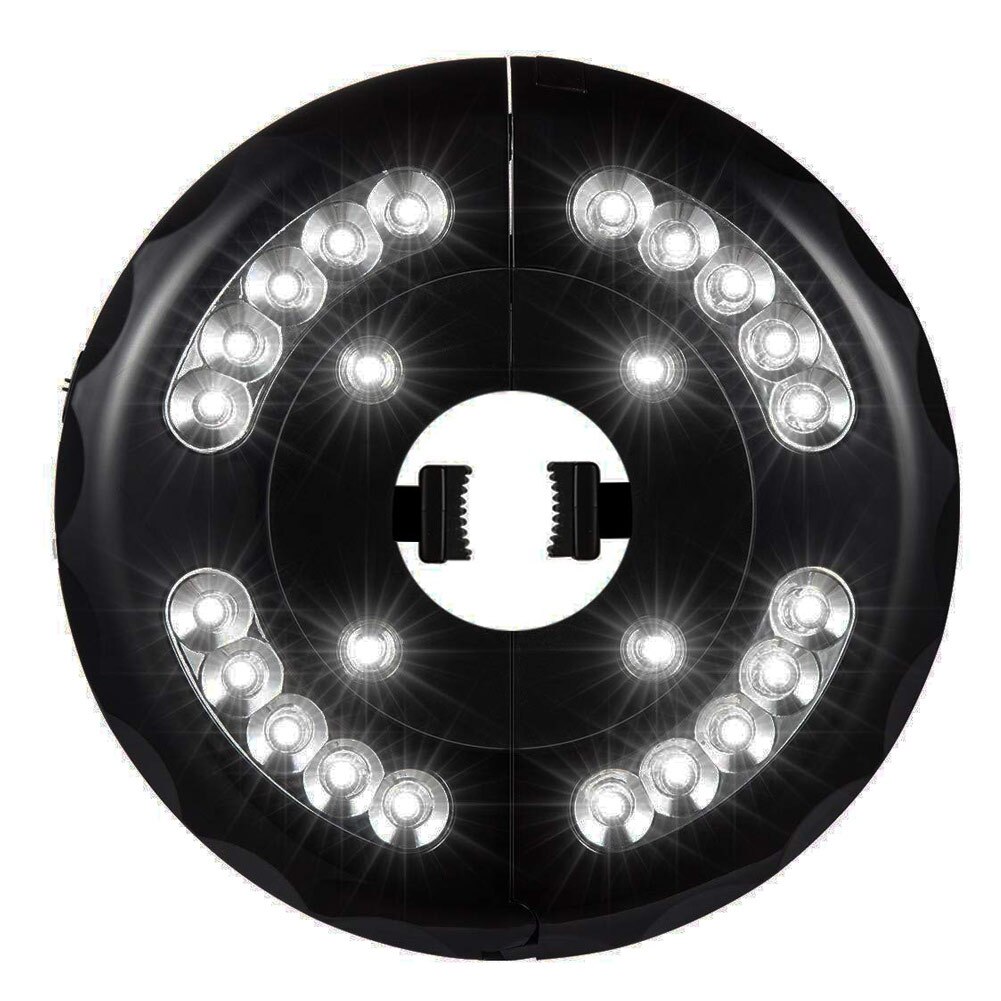 Gårdhave paraply stang lys 3 lystilstande ledningsfri 24 led til haven baghave udendørs: Hvid