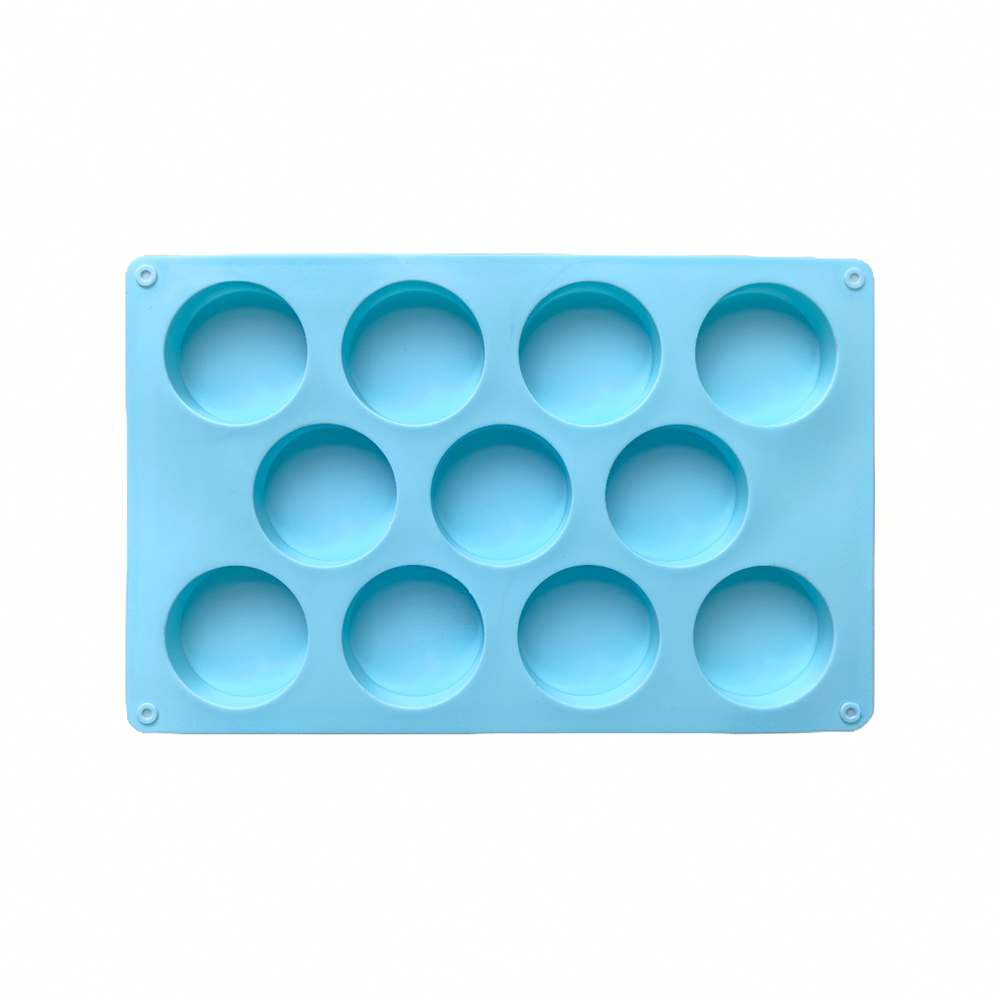 1pc disc baking cake silicone mold DIY chocolate mold sandwich biscuit pancake brownie tray (11 cavities): Clear