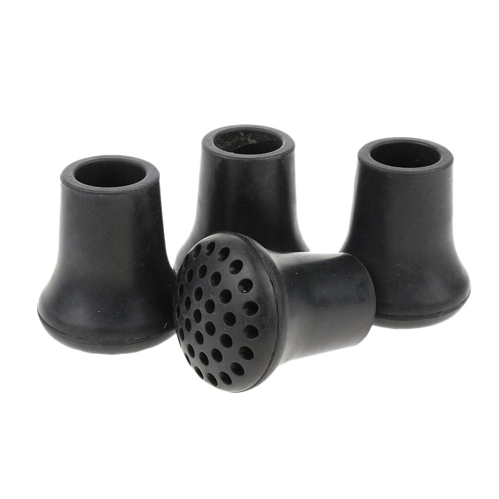6-Pack Reinforced Trekking Pole Tip End Caps – PVC Hammer Hiking Walking Stick Caps, Black Rubber
