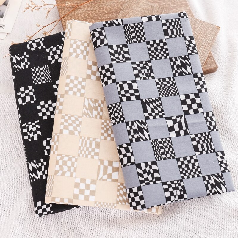 Tessuto estivo in cotone stampato comodo tessuto in popeline per abiti da uomo fai-da-te TJ1388