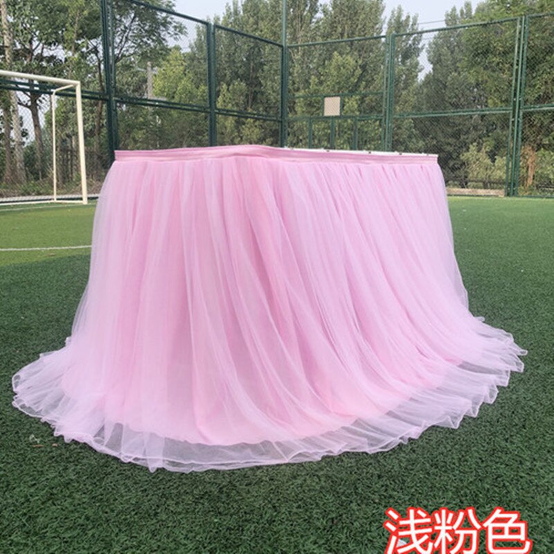 Jupe de Table en Tulle 1M, décoration pour mariage, fête prénatale, anniversaire, Tutu, fournitures de fête: 15