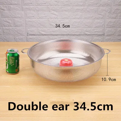 stainless steel round hole basket fruit drain rice Mesh Sifter Colander Strainer Sieve Rice Food Basket Cleaning Kitchen Clips: Transparent