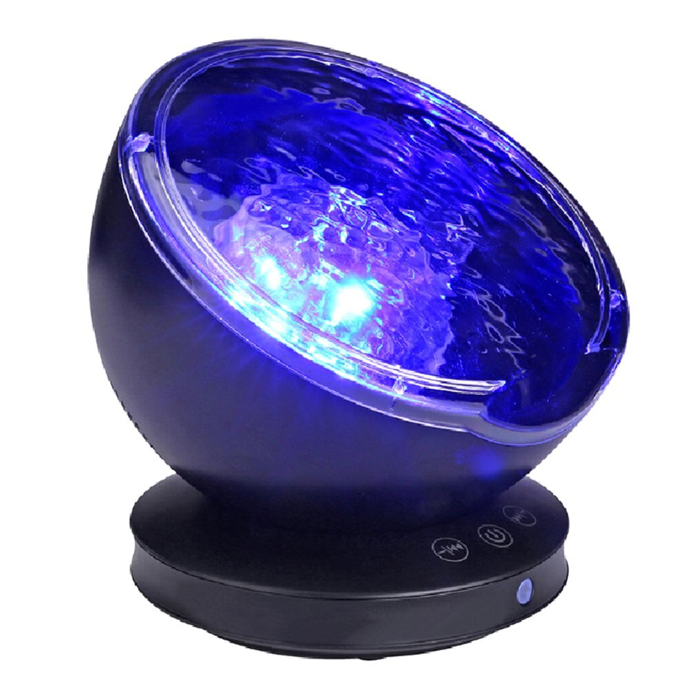 Afstandsbediening hypnotiserende oceaan projectie licht kleurrijk geluid usb opladen flits roterende oceaan projector