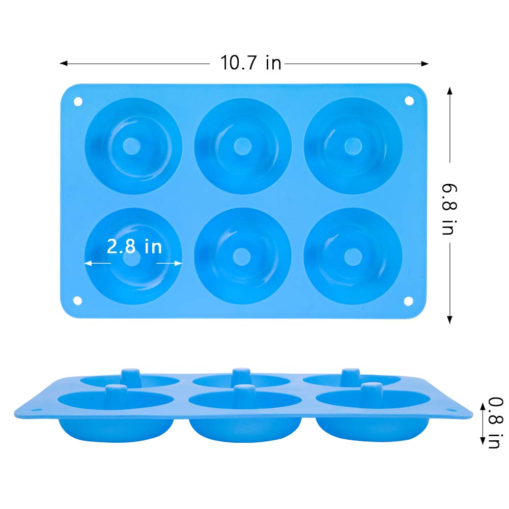 6-See-Silikon-Krapfen-bilden, Backform, antihaftbeschichtet, zum Backen, Gebäck, Schokolade, Kuchen, Nachtisch, DIY-Dekoration, Werkzeuge, Bagels, Muffins, Donuts