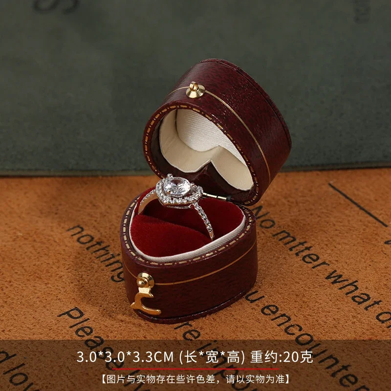 Caja pequeña para anillos de joyería para anillos de propuesta, ceremonia, bodas o ocasiones especiales, caja para anillos para mujeres y niñas con ranura única