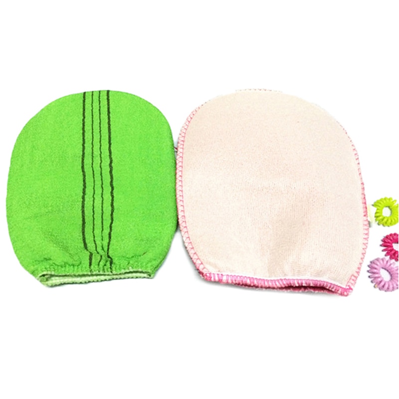 1 stk korean italien eksfolierende body-scrub handske håndklæde grøn rød