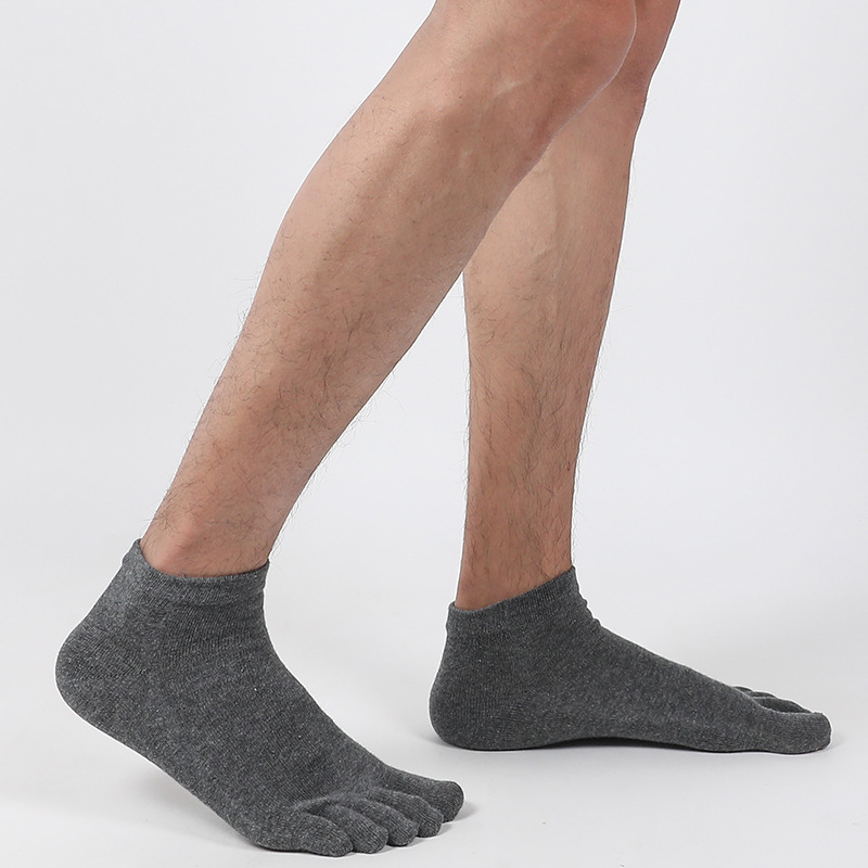 Unisex Yoga Sokken Antislip Vloer Sokken Voor Mannen Vijf Teen Sokken Ziekenhuis Pilates Barre Enkel Cushioned Ziekenhuis Slipper sokken: Donkergrijs